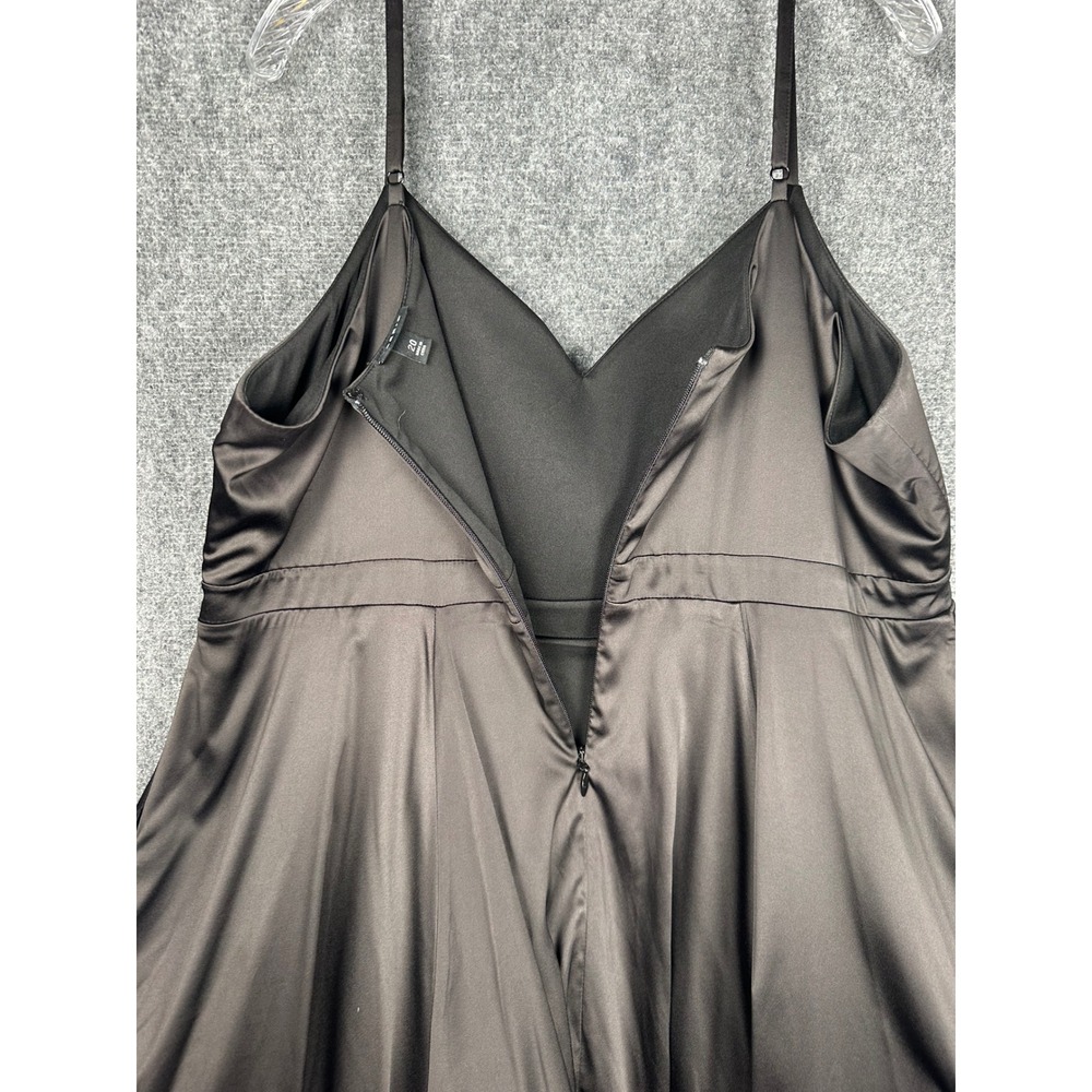 Torrid Womens Satin Fit and Flare Cocktail Dress 20 Black Sweetheart Formal LBD - Picture 5 of 15